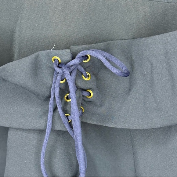 Alexia Admor Dark Navy Blue Long Sleeve V-Neck Dress Size Large NWT - Picture 6 of 10